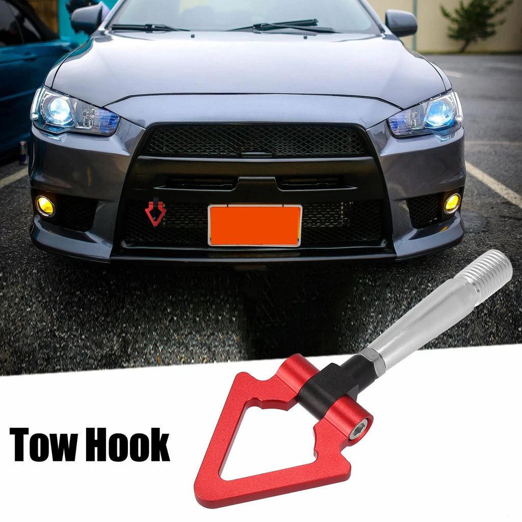 Tow Hook Screw On Triangle Ring for Mitsubishi Lancer EVO X (2008–2015) Red