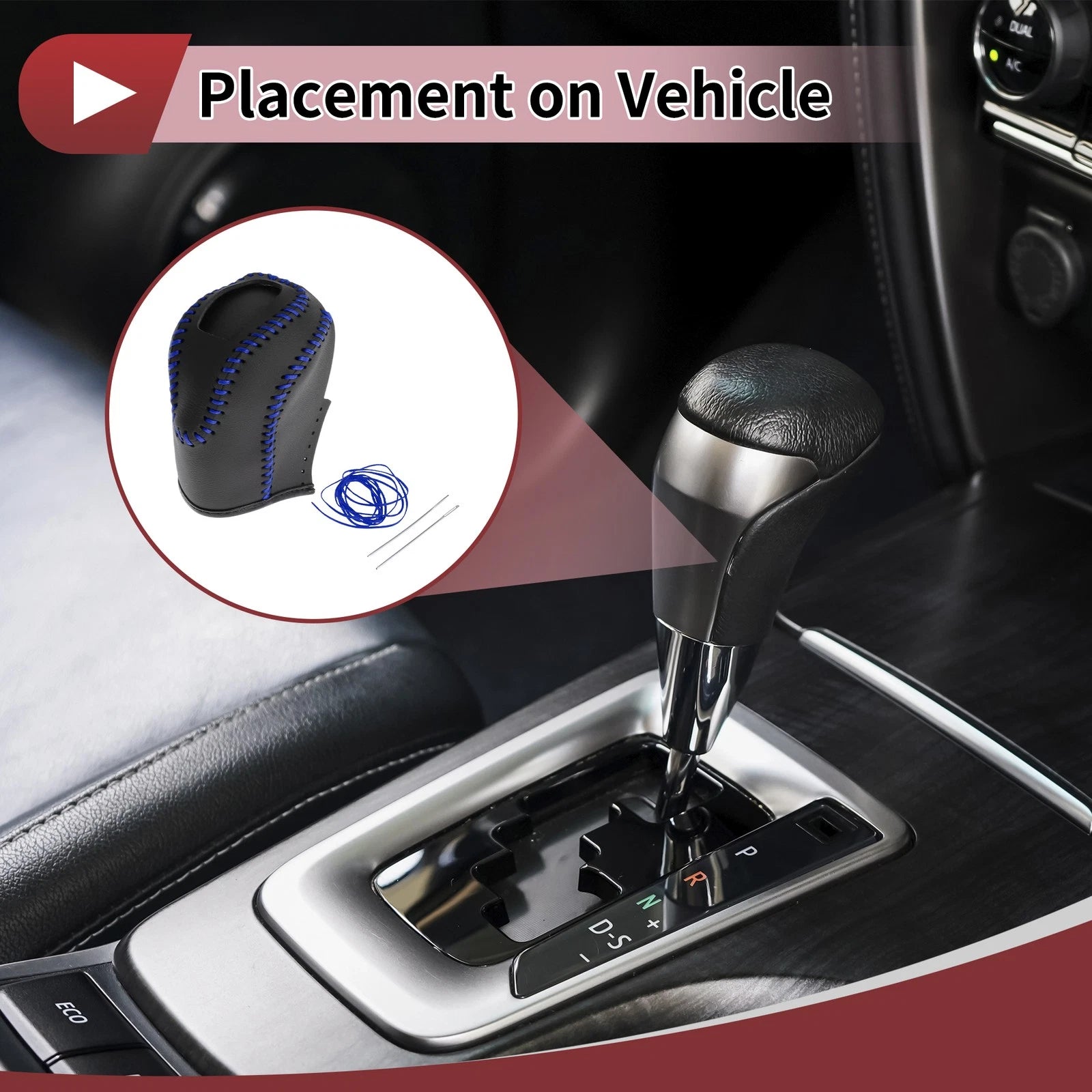 Gear Shift Knob Cover for Volkswagen Taos (2022–2023) Black Blue