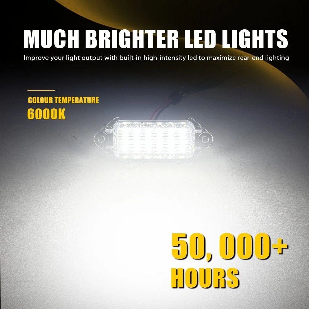 2X 18-SMD White LED License Plate Lamp for Mitsubishi Lancer (2003–2017)