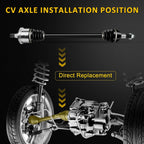 Set of 2 CV Axle Shafts for Can-Am Maverick 1000 1000R (2013–2015)