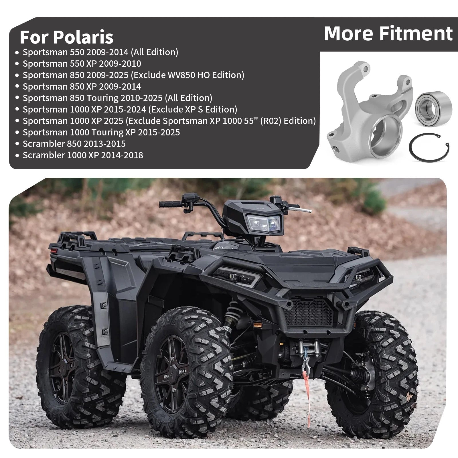 Steering Knuckle Bearing Kit for Polaris Sportsman Scrambler (2008-2021)