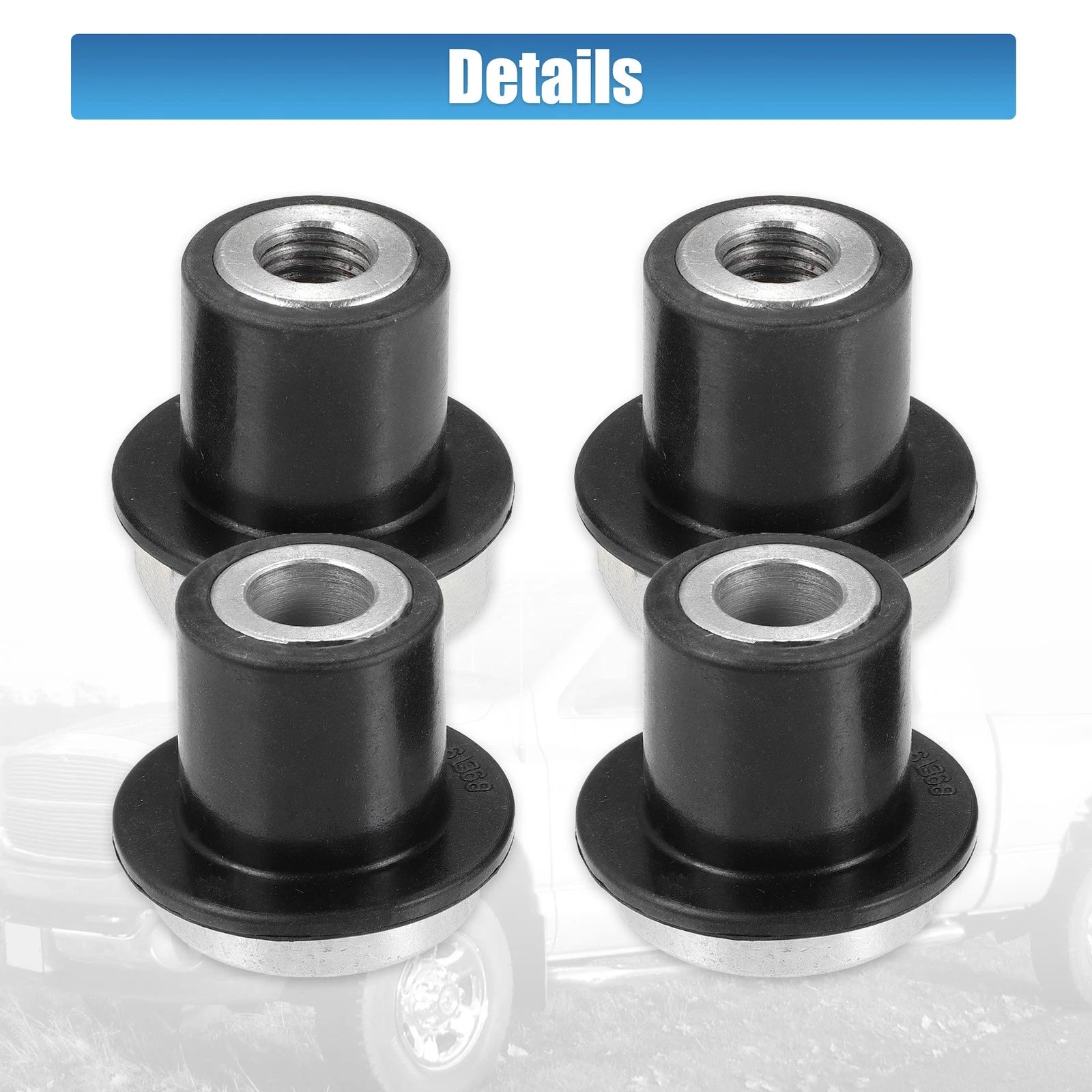 Set of 4 Steering Rack and Pinion Mount Bushings NO. 52106728AC for Dodge Ram