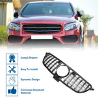 Front Upper Bumper Grille for Mercedes-Benz GLE 2015-2019 Chrome Silver Tone