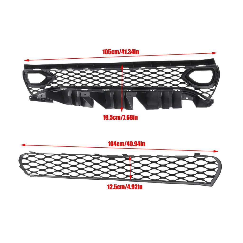 Grille Kit for Dodge Charger SRT (2015–2023) Black Front Upper + Lower