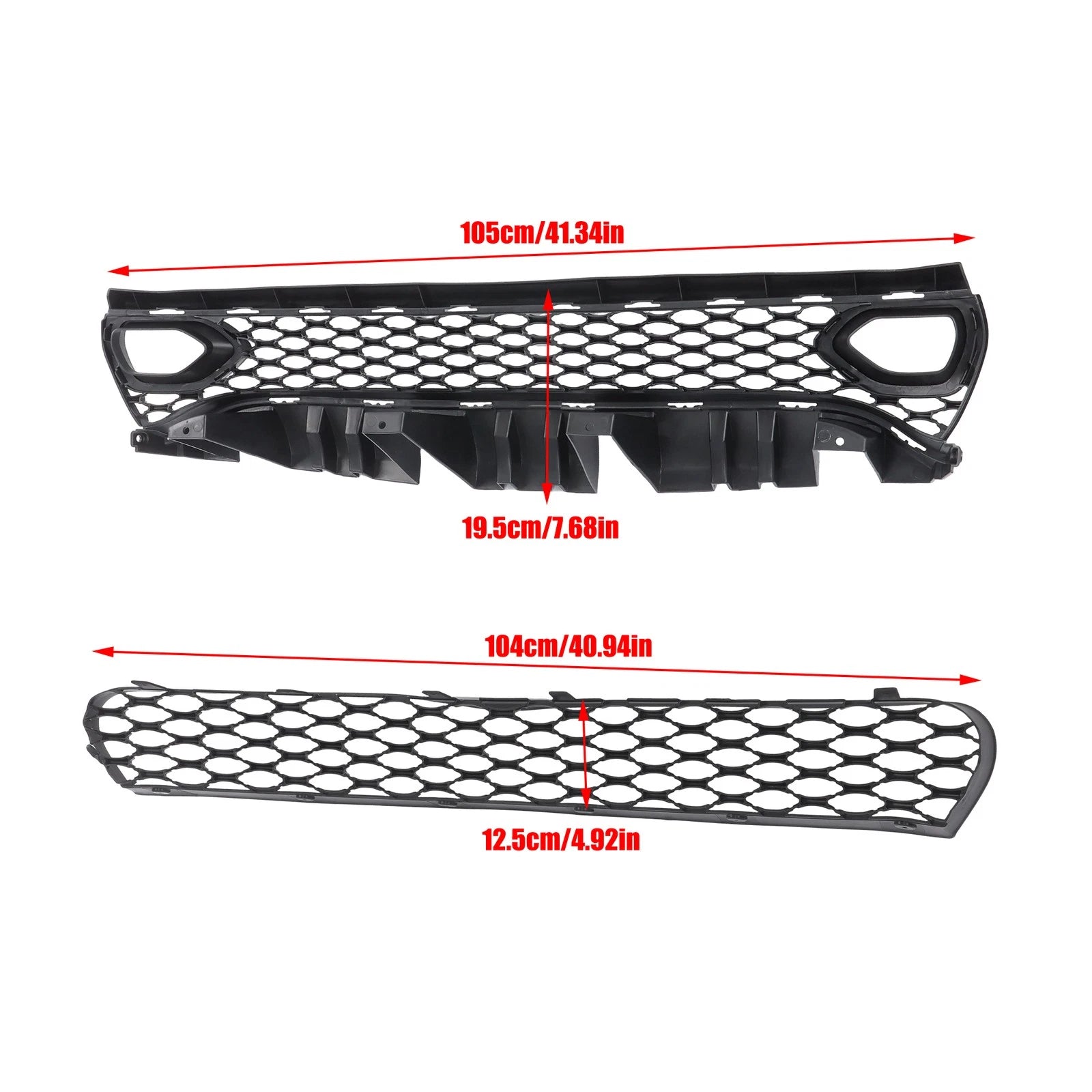 Grille Kit for Dodge Charger SRT (2015–2023) Black Front Upper + Lower