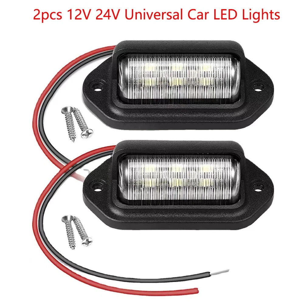 2X LED Trunk License Plate Lights for Car Truck (12-24V)