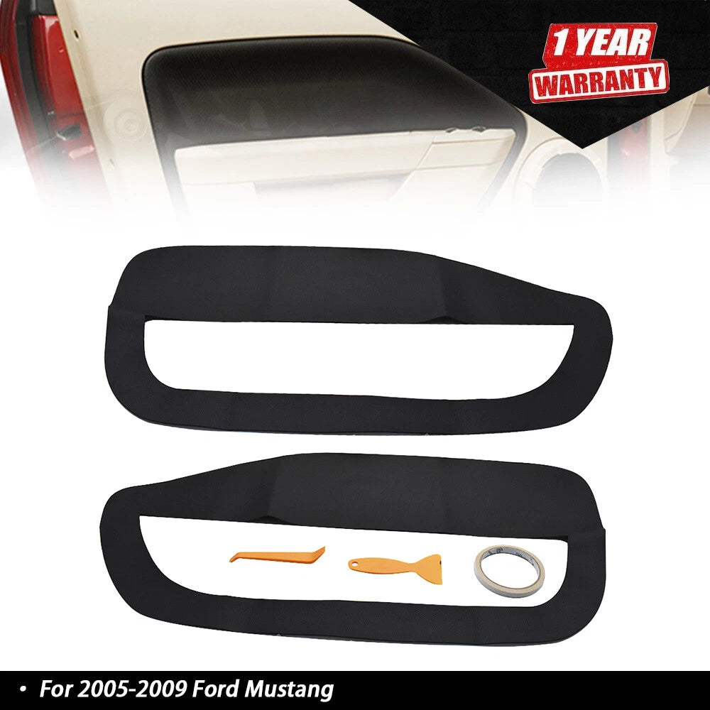 Door Panel Insert Cards Cover Black for Ford Mustang (2005–2009)