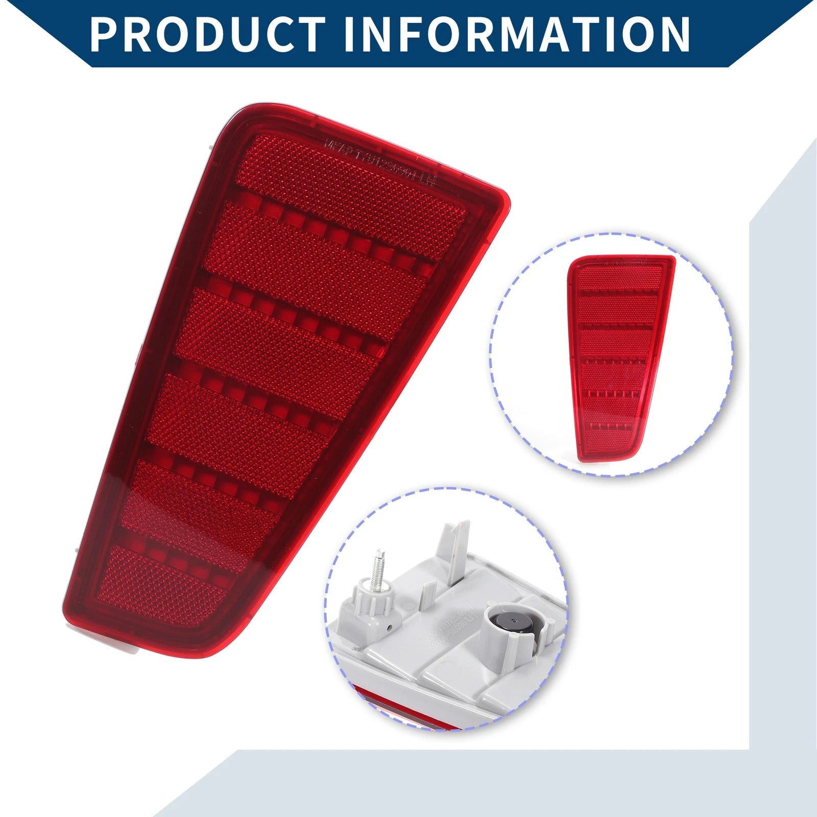 Rear Left Bumper Reflector for Toyota Yaris (2012–2014) Red Sport Bumper