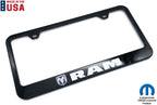 License Plate Frame Front Black Plastic for Dodge Ram (2010–2025)