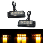 2 x 4-LED Amber Light Lamp Recovery Flashing Breakdown Strobe Grill 12-24V