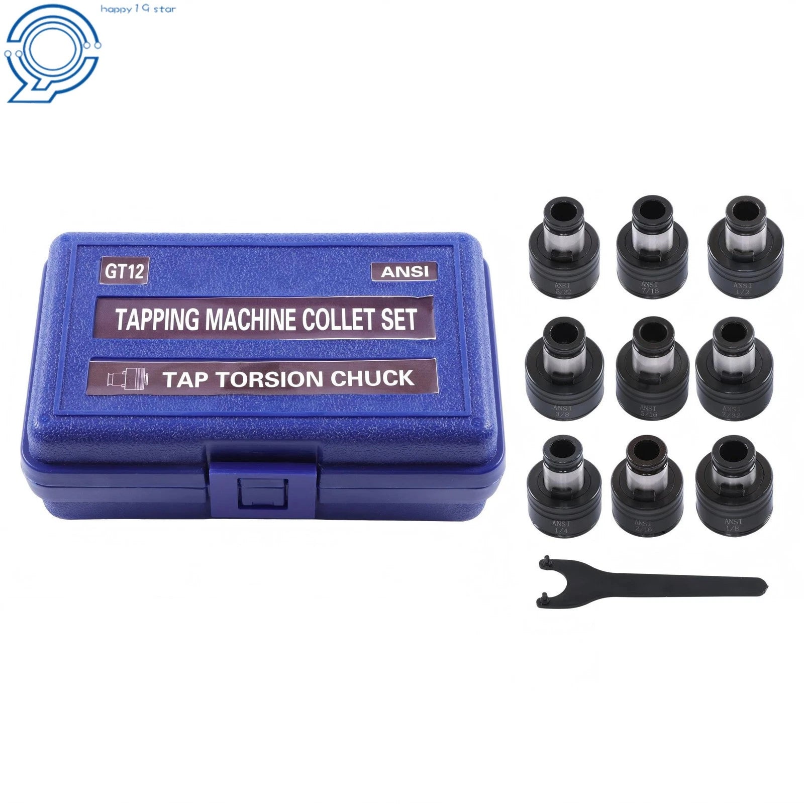 9 Pc Tapping Collets for GT12 (1/8"-1/2")