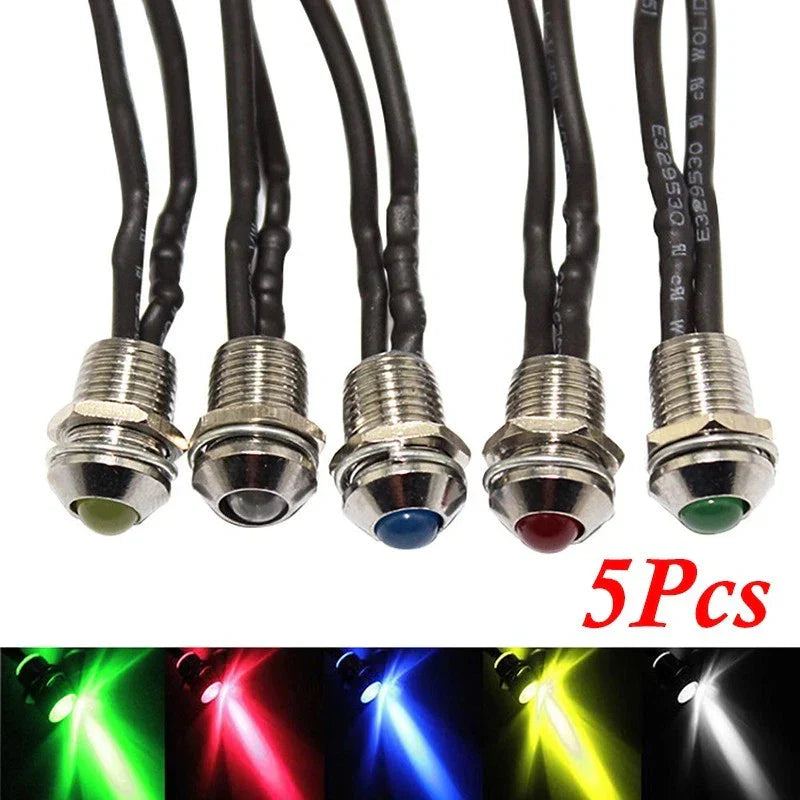 5x 12V LED Indicator Light Dash Panel Lamp for Car Boat