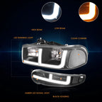 OE Style LED DRL Headlights for GMC Sierra/Yukon 1500 Denali (2002–2006)