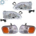 Set of 2 Headlight & Corner Parking Lights for Toyota Corolla (1998-2000)