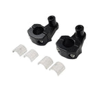 Handlebar Mount Clamps Riser for Motorcycle (7/8" to 1-1/8", Black)