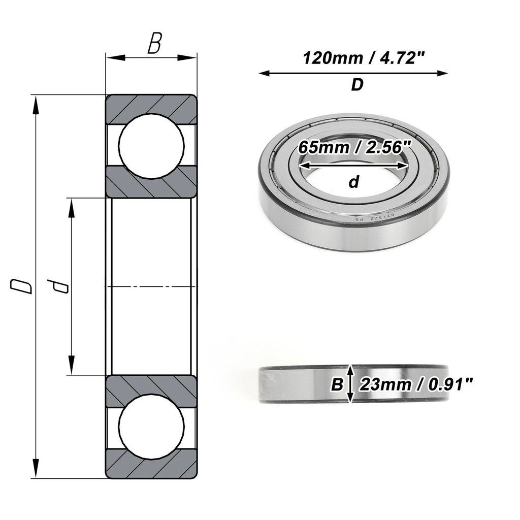 Deep Groove Ball Bearing 6213ZZ for Scooter Skateboard Wheel (P5)