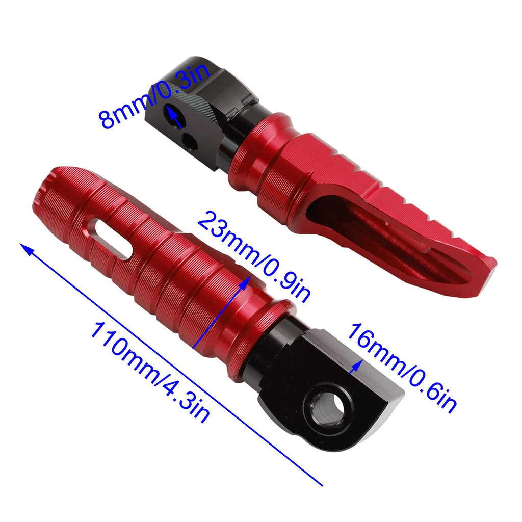 Rear Footrests Foot Pegs for BMW G310GS G310R G310RR (2017–2024) Red