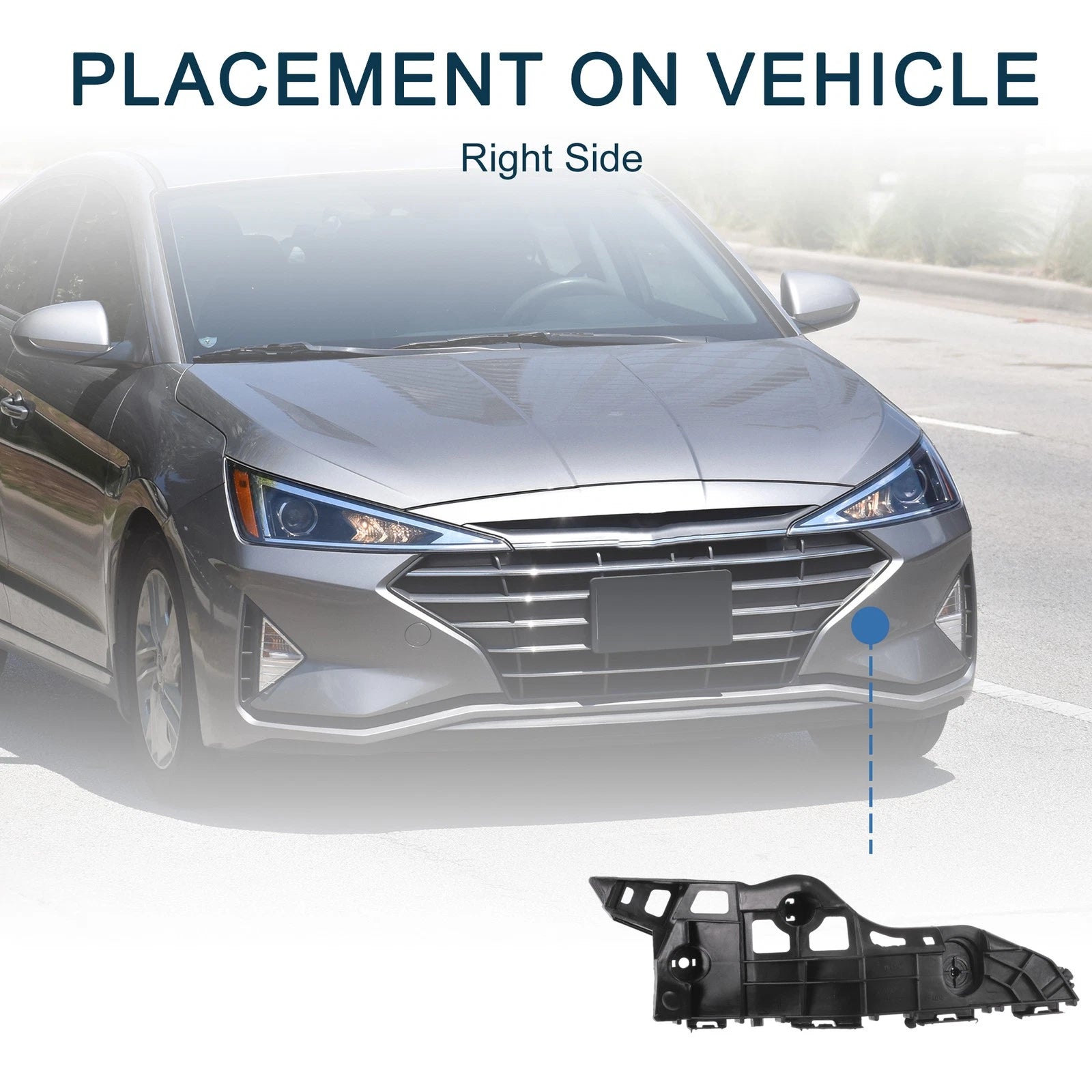 1pc Right Front Bumper Retainer Bracket No. 521450E070 for Toyota Highlander (2014–2019)