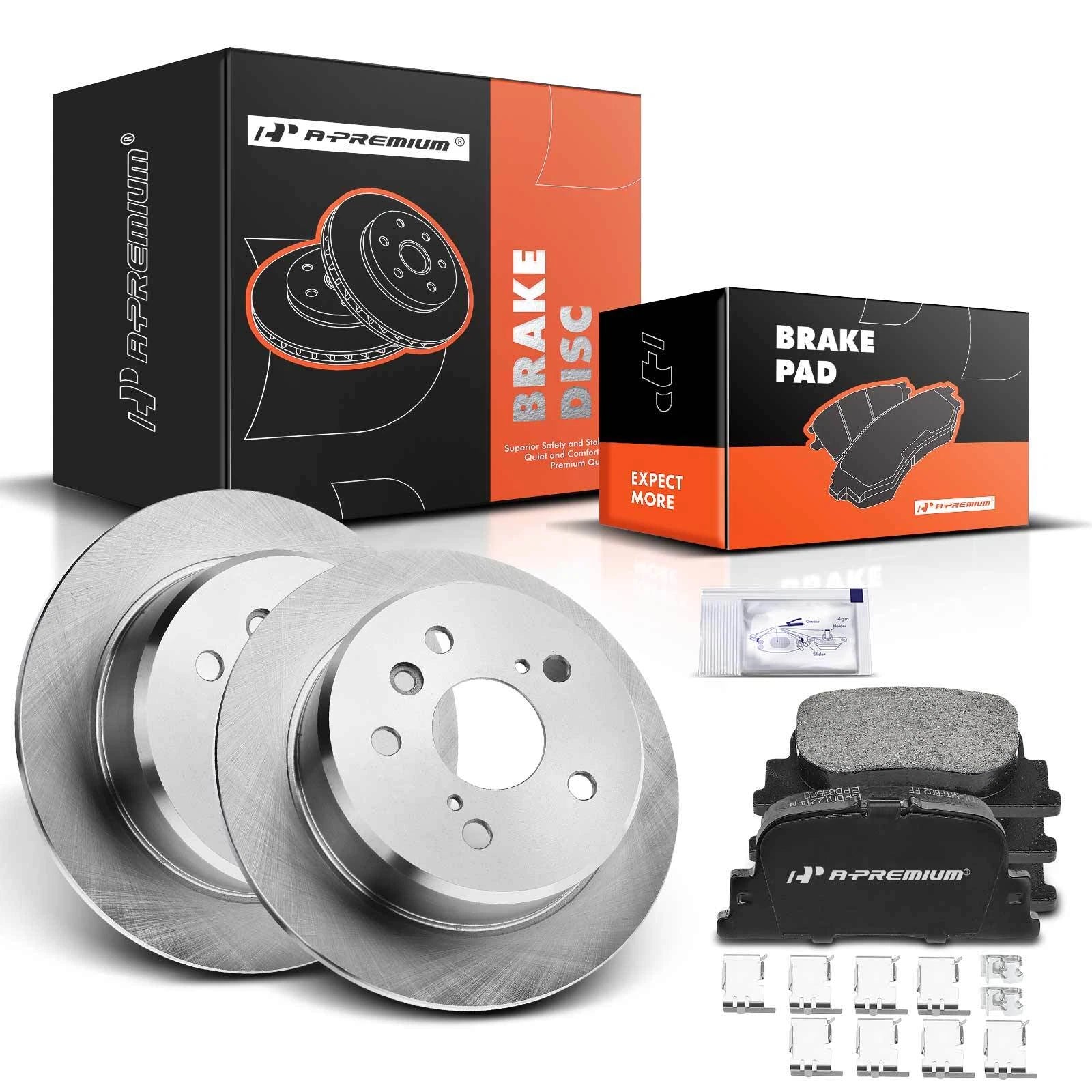 Rear Disc Brake Rotors & Ceramic Pads for Toyota Camry (2000-2001)