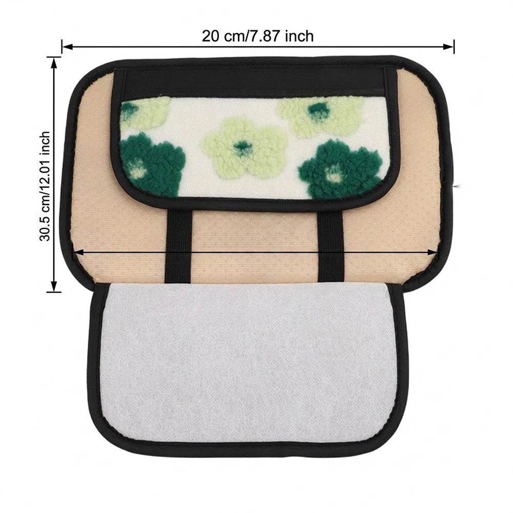 Armrest Cover for Women's Car (Plush Fleece, Floral Style)