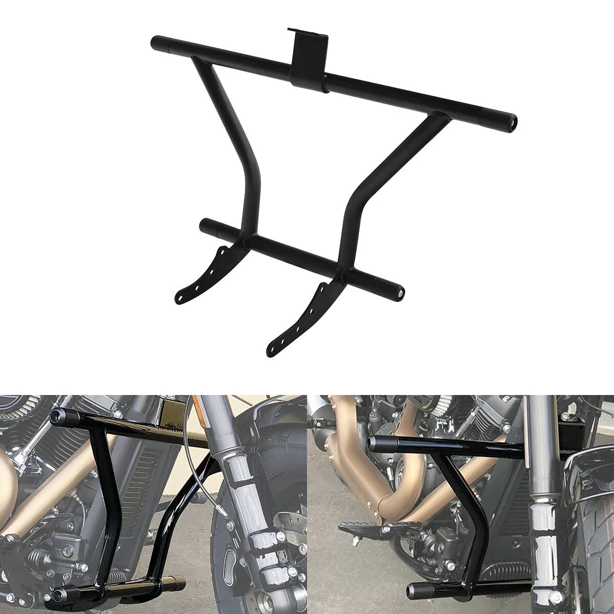 Matte Black Engine Guard Crash Bar for Harley Softail (2018–2024)