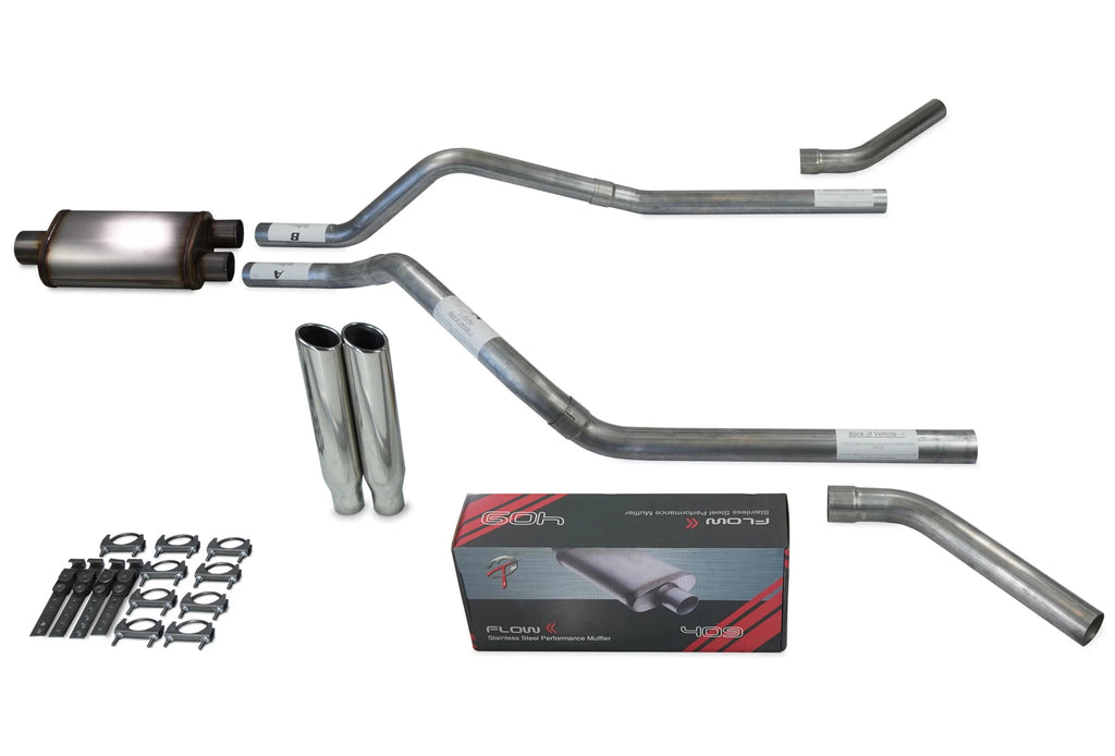 Dual Exhaust Kit for Chevy Blazer (1992–1994) - 2.5" Flow II, Clamp On Tips
