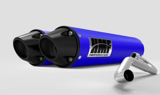 HMF Dual Full System Exhaust for Honda Talon (2019–2023) - Blue/Black Cap