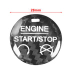Carbon Fiber Black Engine Start Stop Button Cover Trim for Ford Mustang (2015-2022)