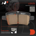 Set of 4 Rear Ceramic Brake Pads with Hardware for Chevy Equinox GMC Terrain (2010–2023)