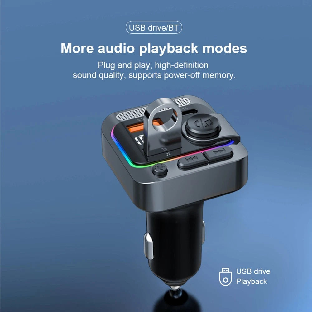 Bluetooth Karaoke Microphone MP3 Player FM Transmitter Charger for Universal (12V-24V)