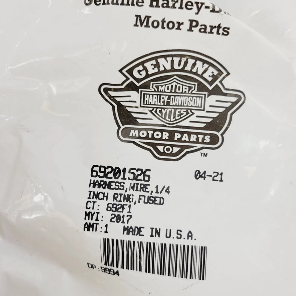 1/4" Ringed Fused Power Harness for Harley Davidson (Universal Fitment) 69201526