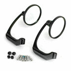 Pair of Moto L-Bar Round Rear View Mirrors for Universal (8mm 10mm)