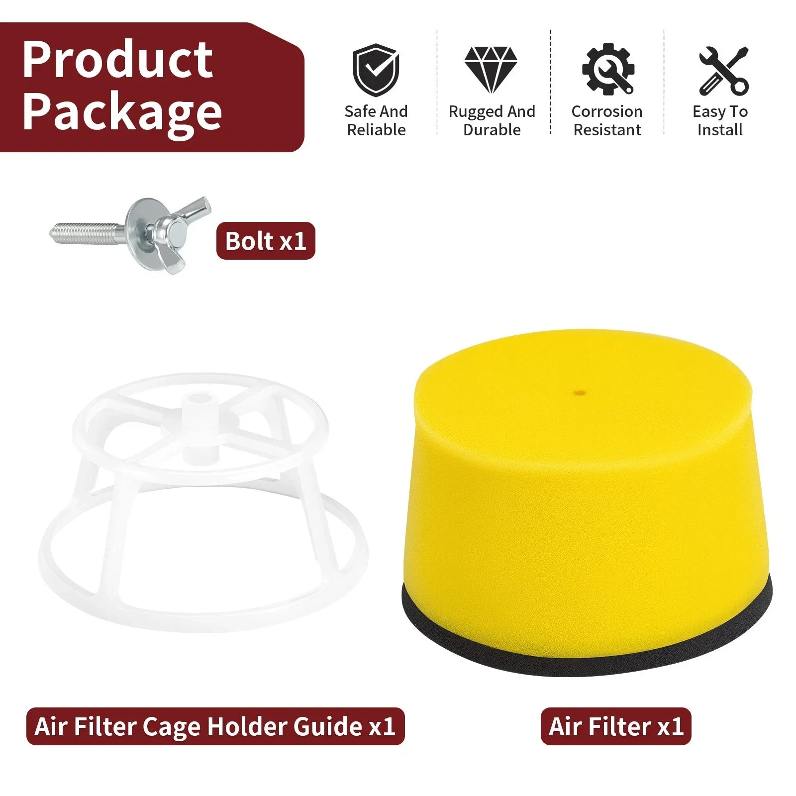 Air Filter Cage Holder Guide w/ Bolt for Suzuki Quadmaster 500 (2000–2001)