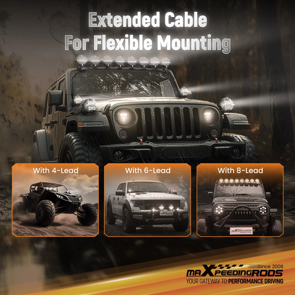 4-Pin DT Plug Wiring Harness for maXpeedingrods Crosshair LED Driving Lights