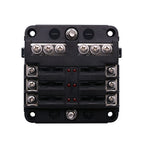 6 Way 12V/24V Car Power Distribution Blade Fuse Holder Box