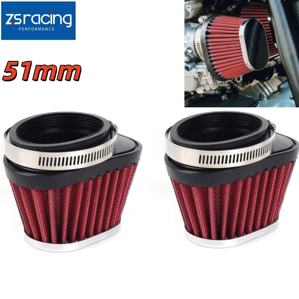 Pair 51mm High Flow Air Filters for Motocross Scooter