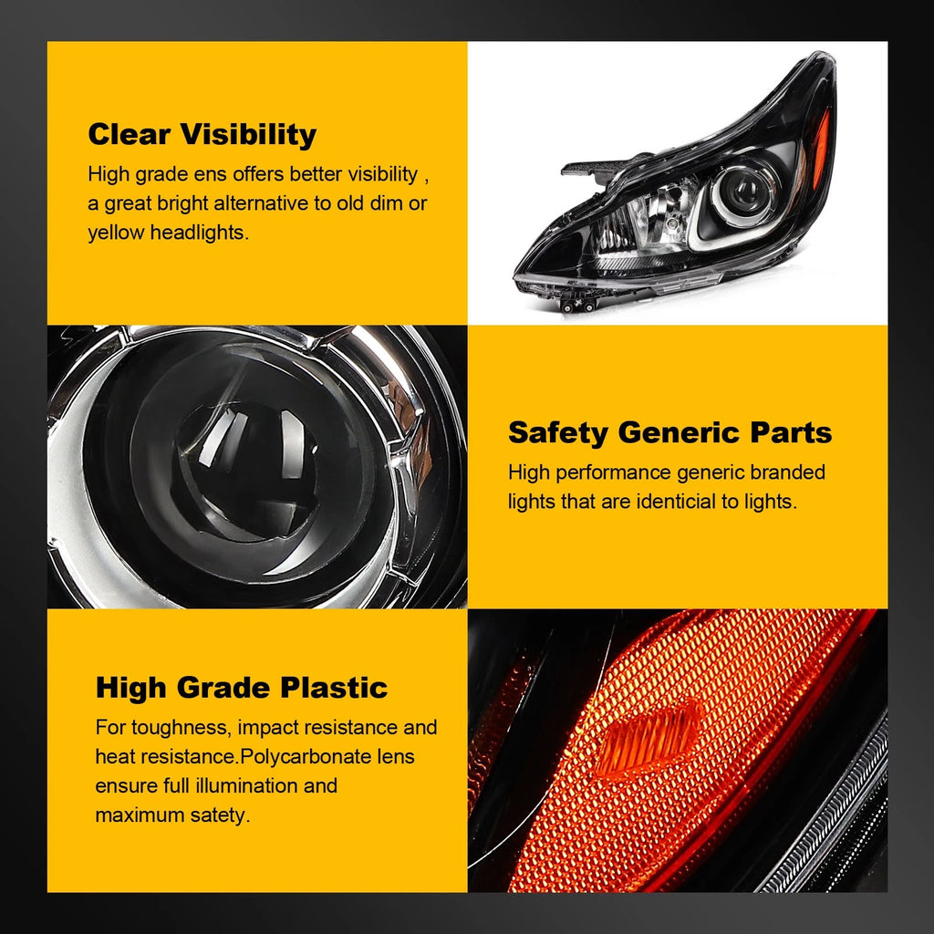 Left Side Headlight Assembly with Projector for Chevy Spark (2019–2022)