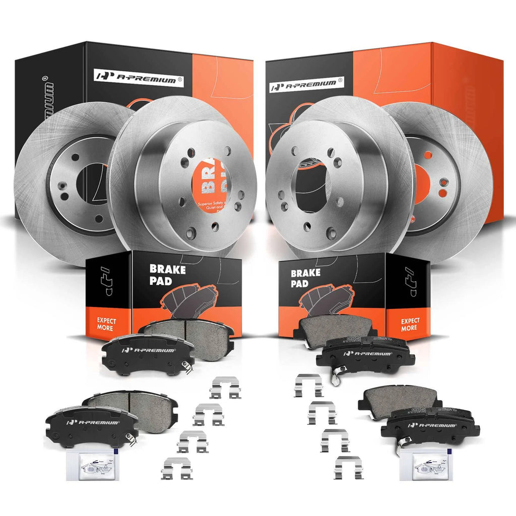 Set of 4 Disc Brake Rotors & Ceramic Pads for Kia Soul (2012–2013)