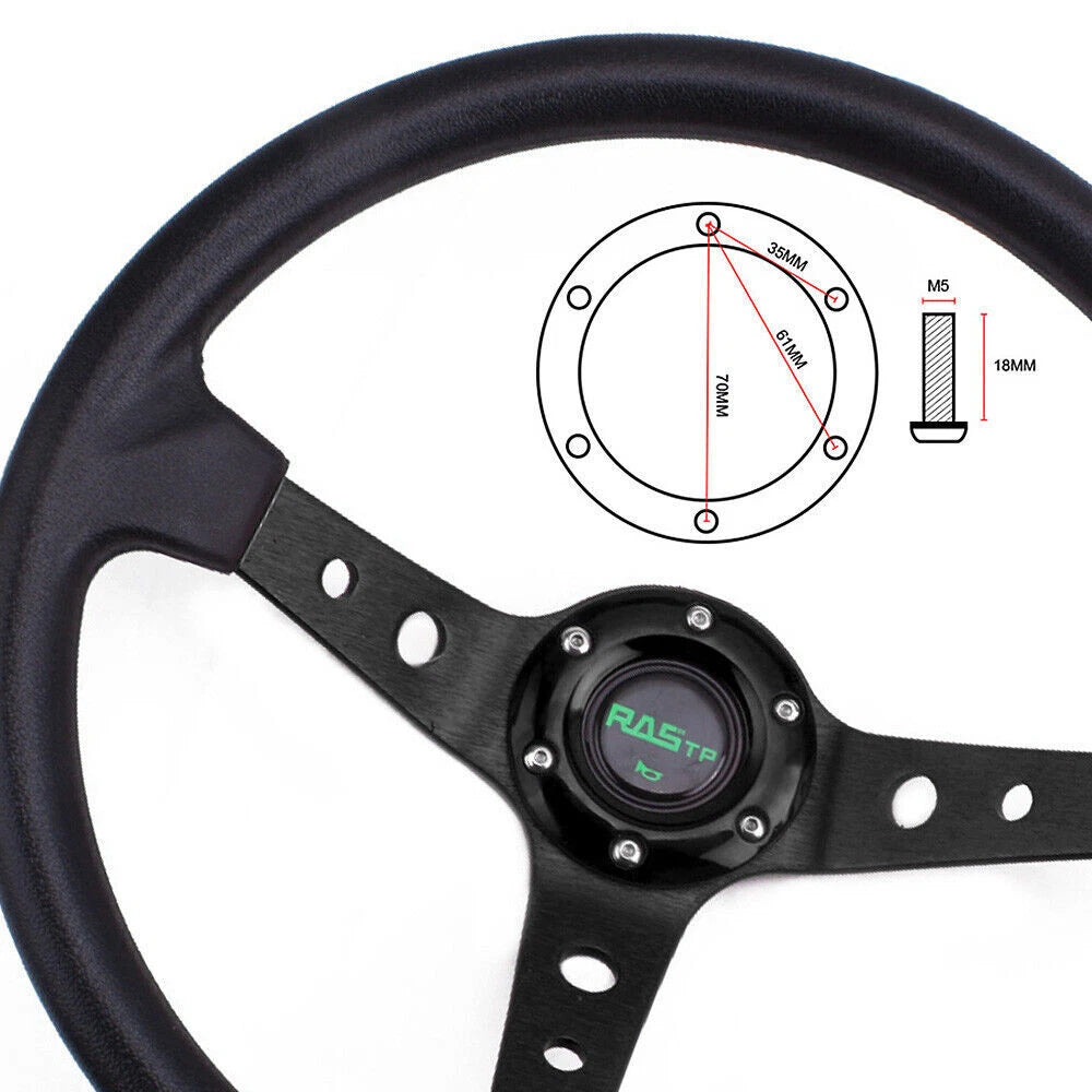 Aluminum Steering Wheel with Quick Release Hub for Ford Mustang (1979–2004)