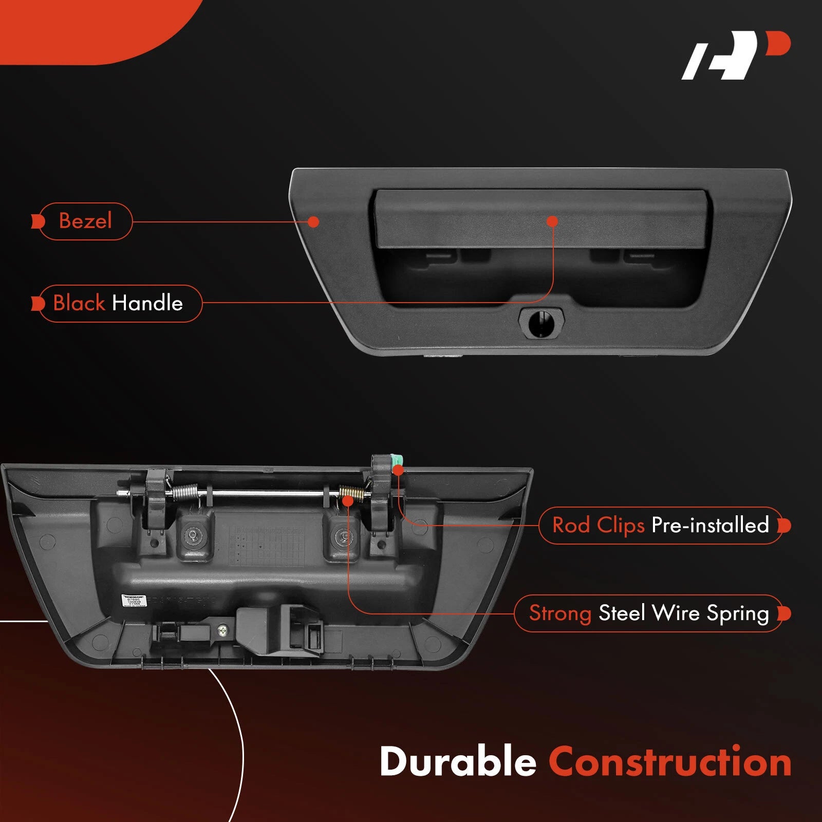 Textured Black Tailgate Handle with Camera Hole for Ford F-150 (2015-2017)