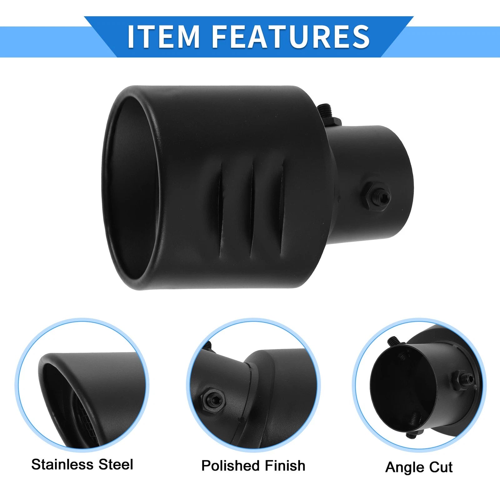2.36" Exhaust Muffler Tip Pipe for Suzuki Hustler MR52S MR92S Black