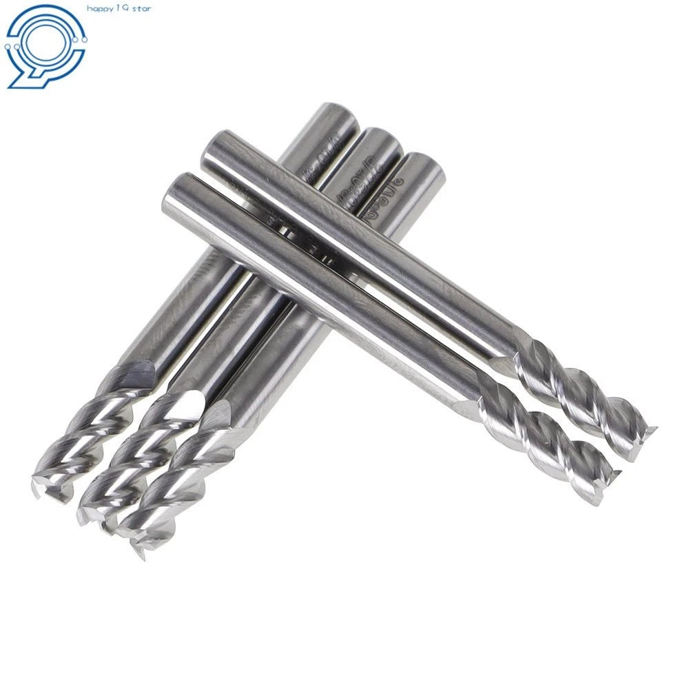 5 Pack 3/16" 3 Flute Carbide End Mill for Aluminum