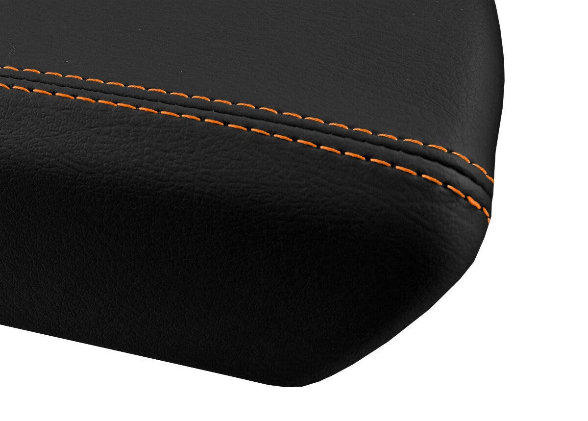 Console Lid Pull Over Cover Leather for Hyundai Sonata (2015–2019) Orange Stitch