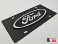 Tactical Metal Vanity License Plate Blacked Out Ford Emblem for F150 (2004–2020)