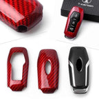Red Carbon Fiber Remote Key Fob Cover for Ford F-150, Fusion (2013-2016)