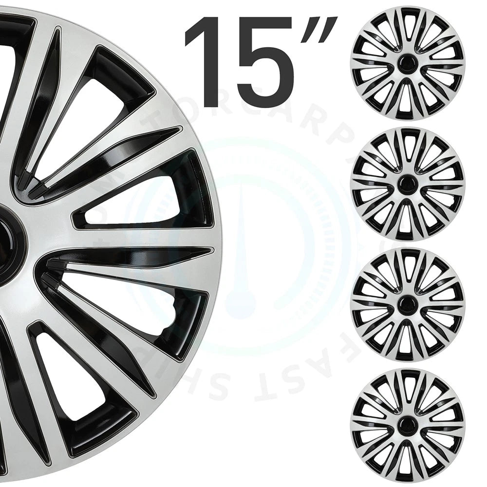 Set of 4 Hub Caps for 15 Inch Rims (Universal Fit)