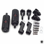 Black Skull Head Foot Peg Rests Male Mounts for Harley-Davidson (1" 25mm)