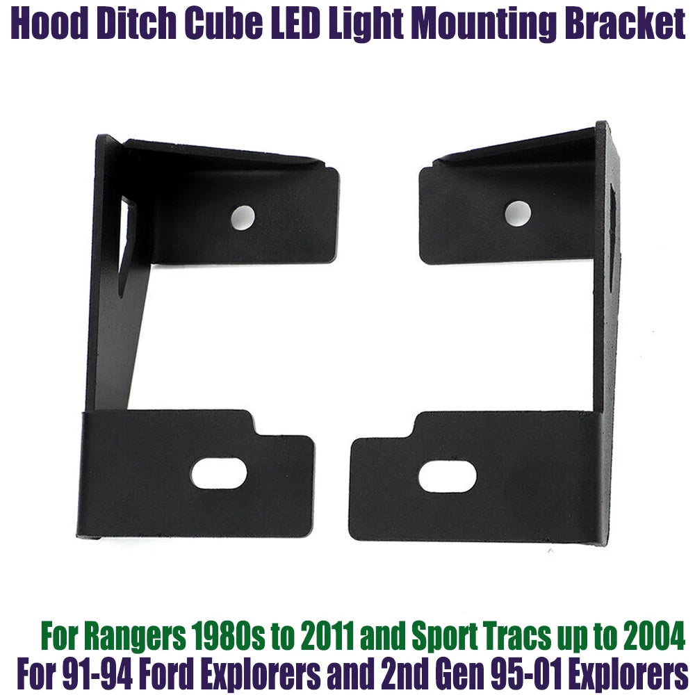 Hood LED Pod Ditch Light Mounting Bracket for Ford Explorer Ranger (1991–2011)