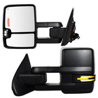 Set of 2 Power Heated Signal Tow Mirrors for Chevy Silverado GMC Sierra (2014–2018)