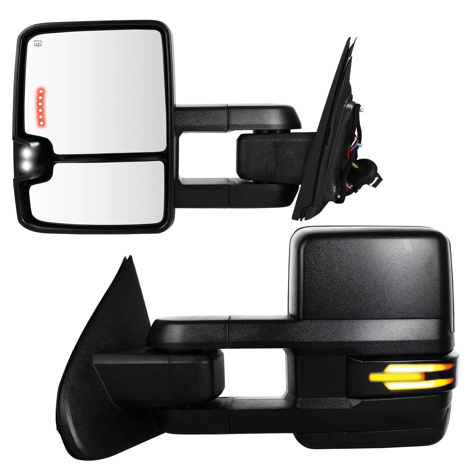 Set of 2 Power Heated Signal Tow Mirrors for Chevy Silverado GMC Sierra (2014–2018)